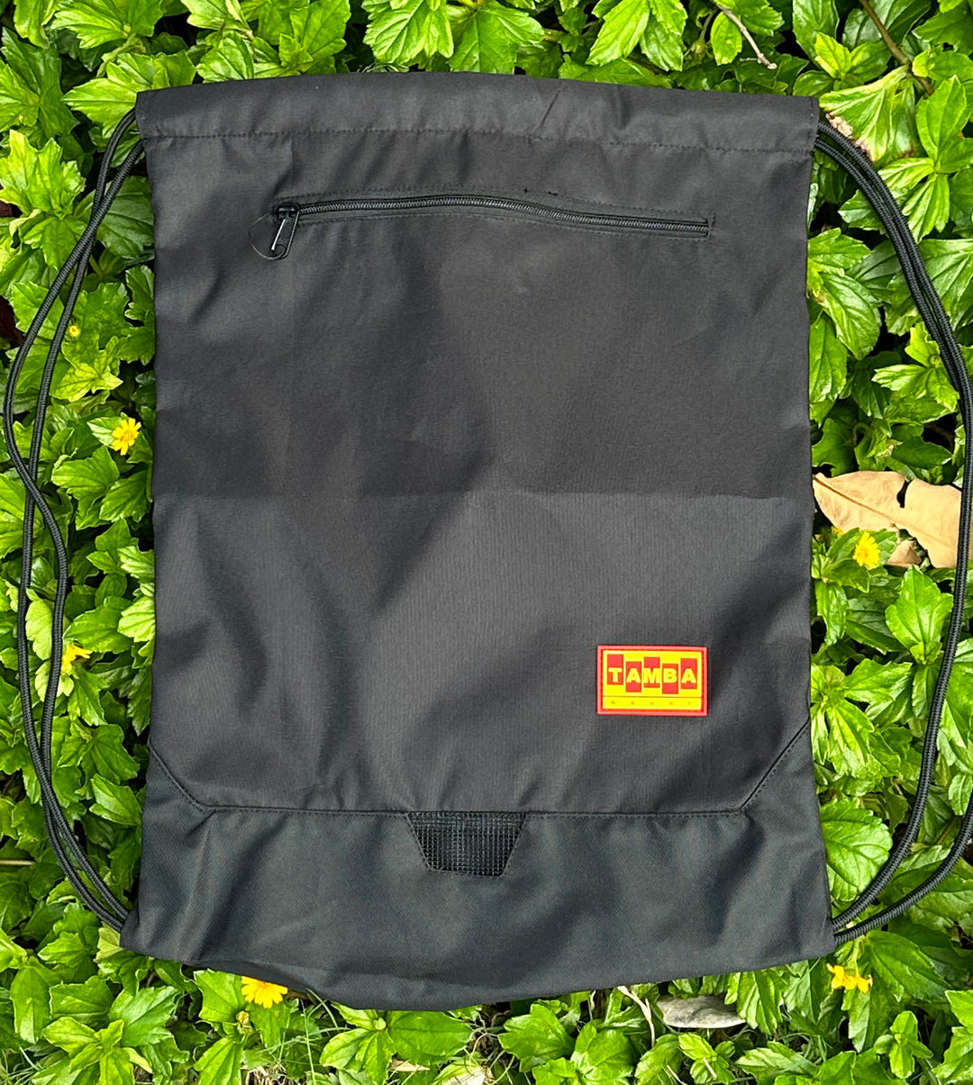Forefront Zipper Drawstring Bag - Black