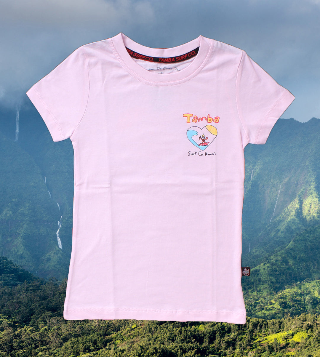 Art Contest Kapaa Elementary School - Girls Short Sleeve Shirt - Baby Pink