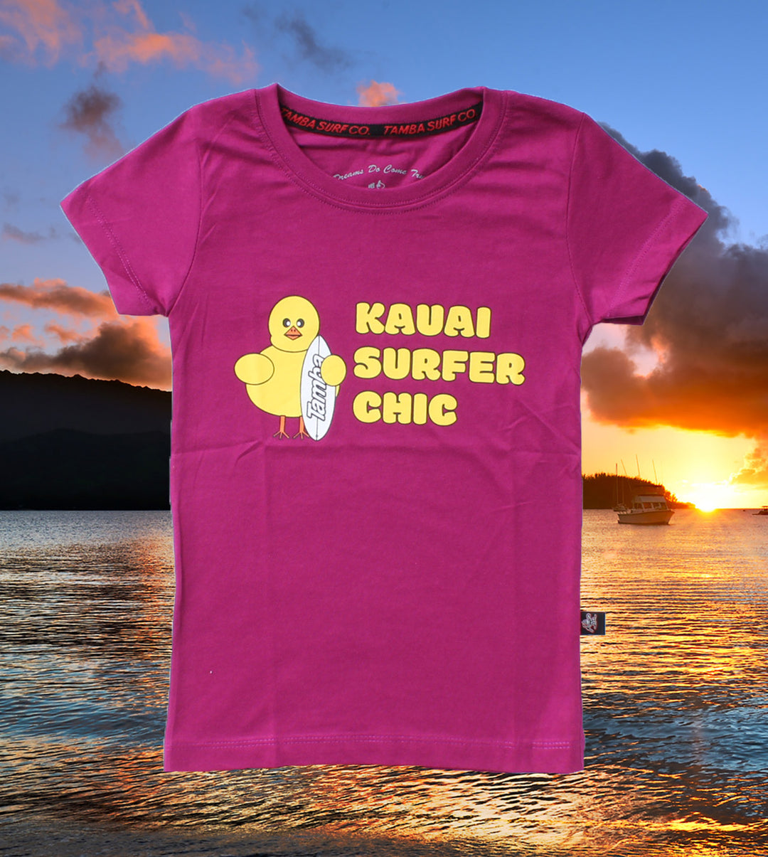 Kauai Surfer Chic Girls Short Sleeve Shirt - Purple