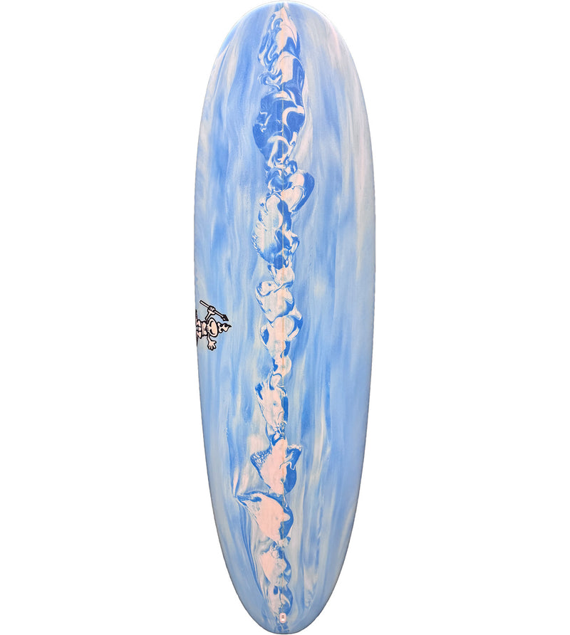 Ninja 6'6" #26734 - 2X Futures + Box Fin - Marble Foam Stain