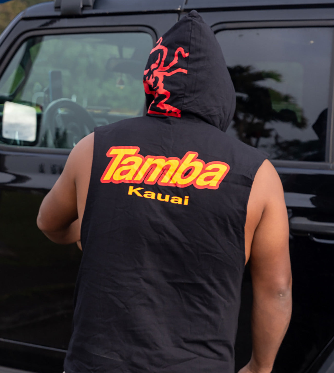 Tamba Tilt Tank Hoodie Shirt - Black