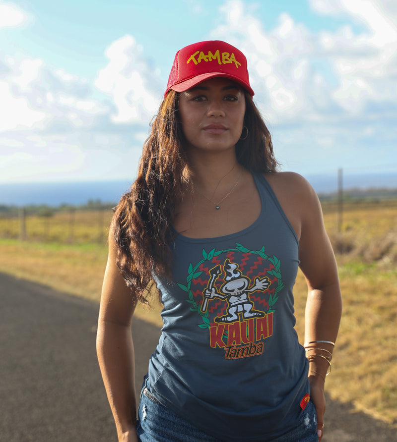 Sizzle Womens Racerback Tank Top Shirt - Indigo