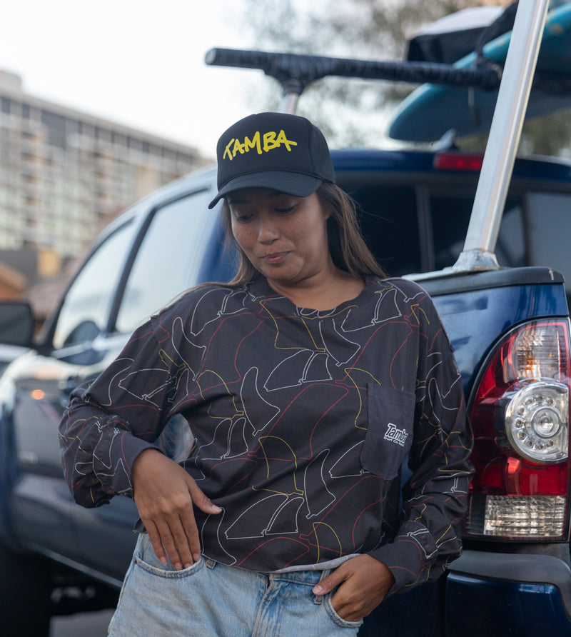 Board Fin Women's Long Sleeve Cropped Shirt