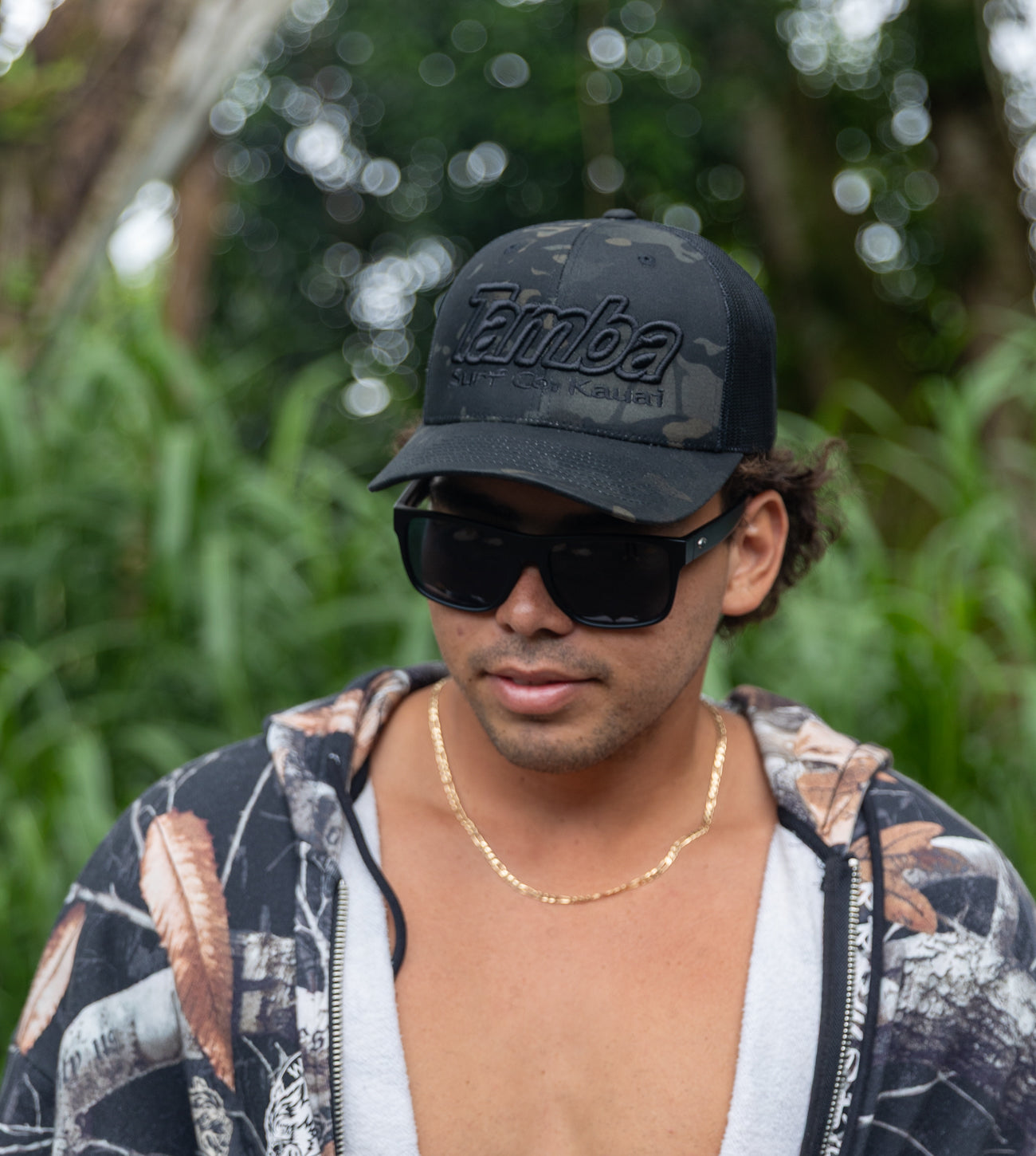 Multicam Surf Co Kaua'i 3D Curvebill Mesh Snapback Hat - Black Camo