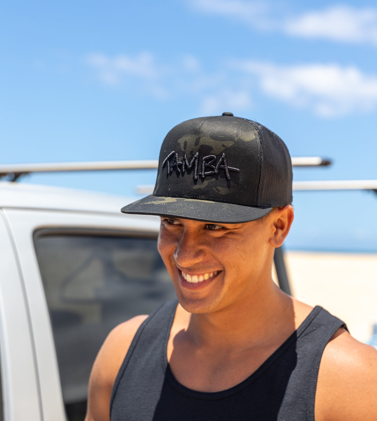 Multicam Stuzzy 3D Mesh Snapback Hat - Black Camo