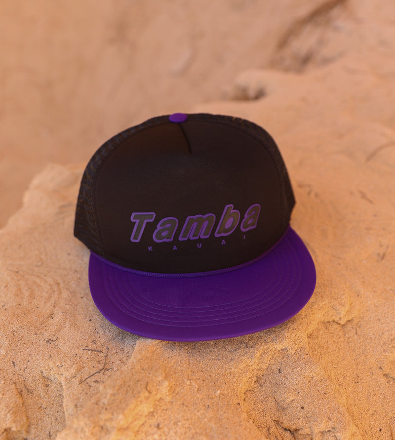 Kauai Trucker Hat - Black/Purple