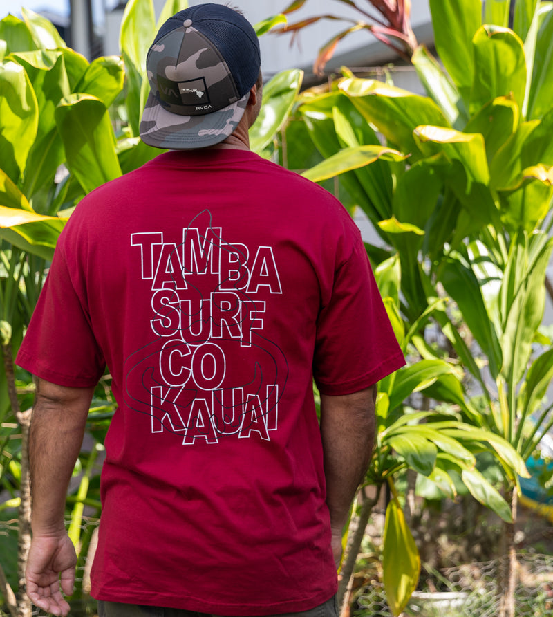 Out Lined Short Sleeve Shirt - Mineral Red