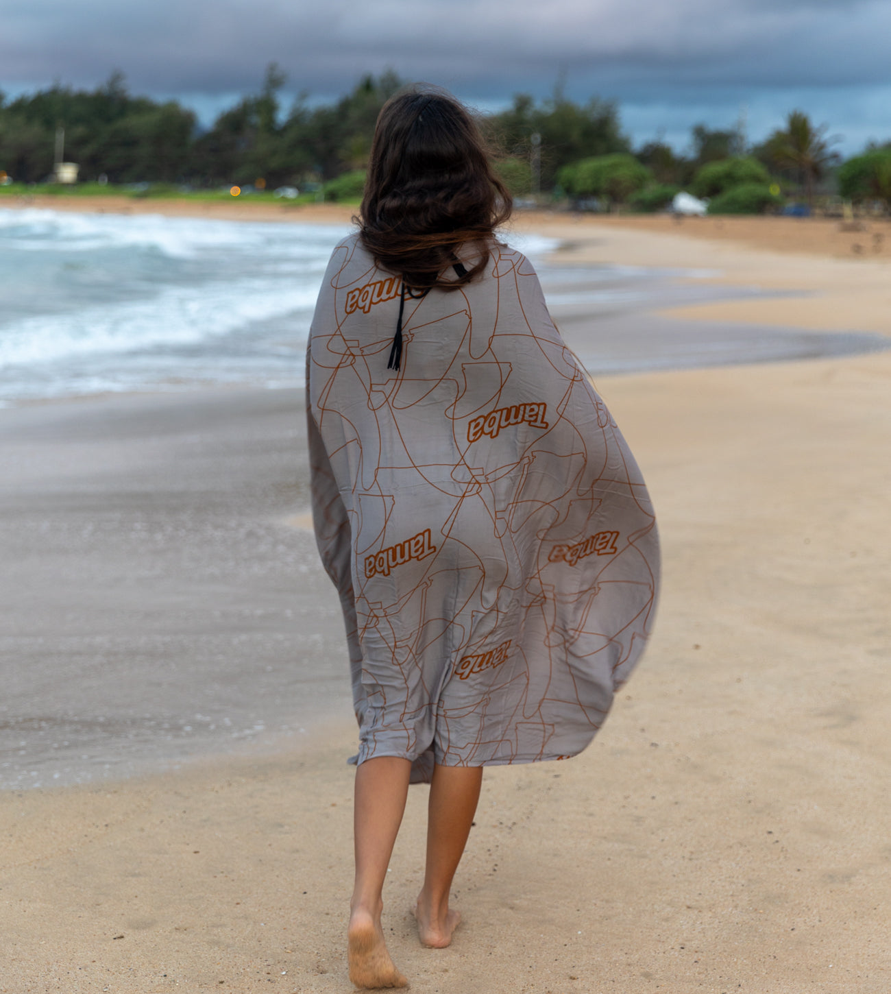 Surfboard Fins Pareo/Sarong - Grey/Rust