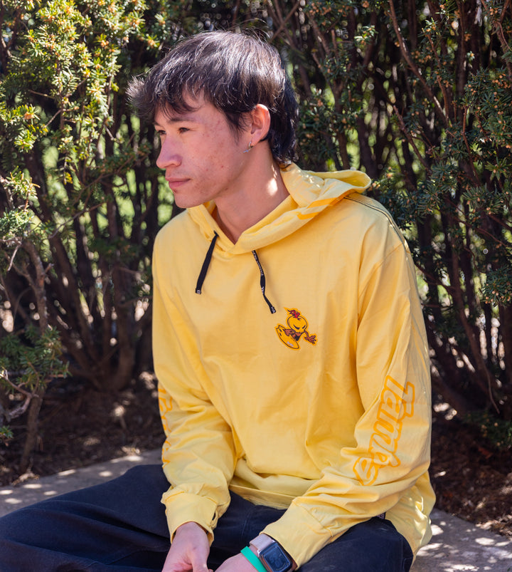 Warrior Wax Surfer Long Sleeve Hooded Shirt - Pastel Yellow