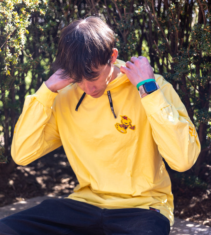 Warrior Wax Surfer Long Sleeve Hooded Shirt - Pastel Yellow