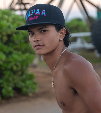 KAPAA 3D Snapback Hat - Black/Pink/Blue