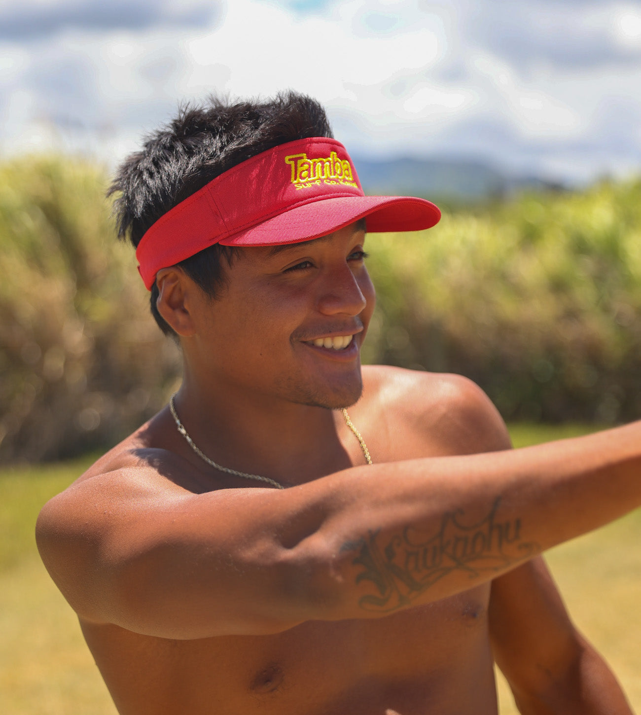 Surf Co Kauaʻi Visor - Red/Yellow – Tamba Surf Company