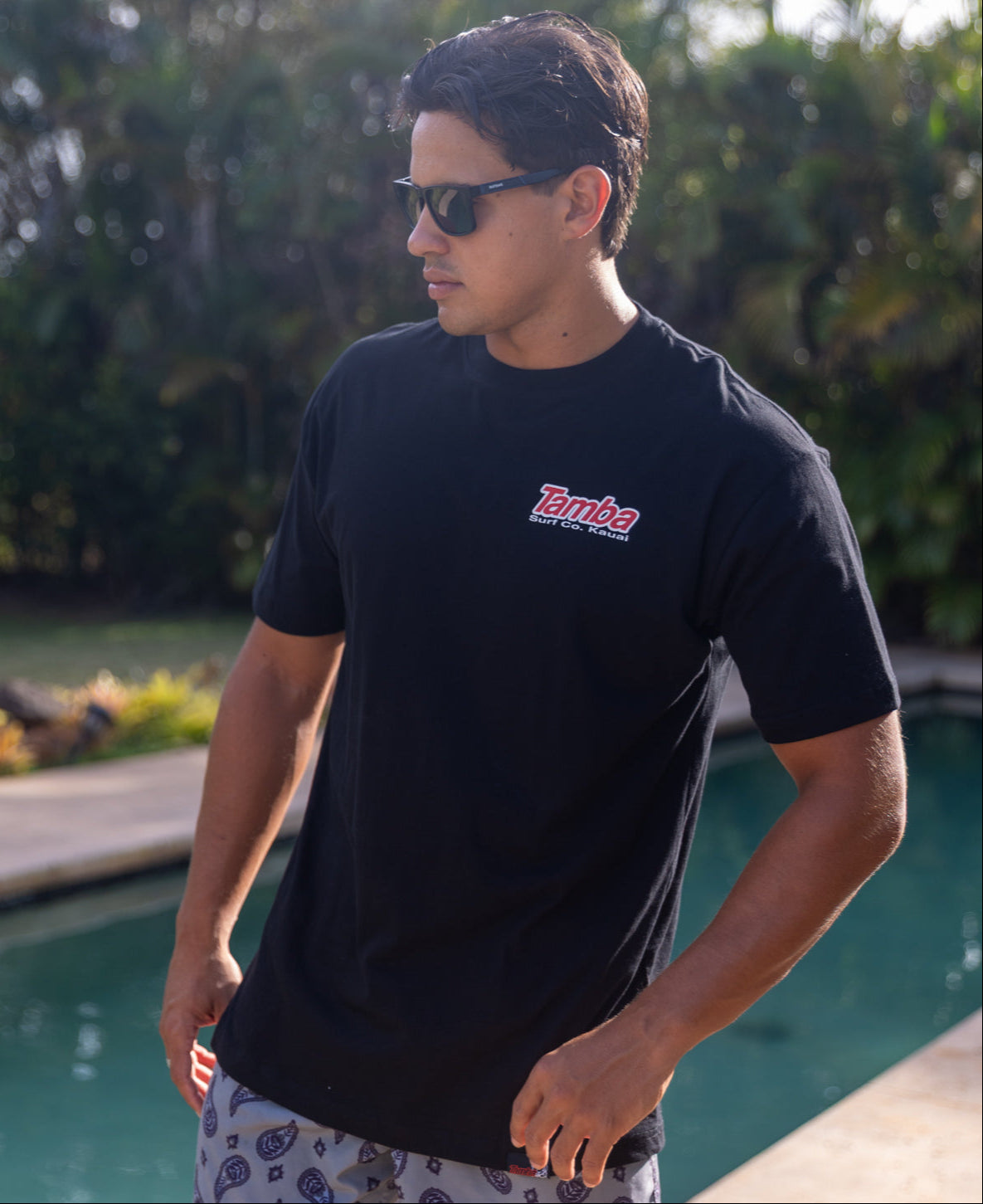 Surf Co Kauai Short Sleeve Shirt - Black/White/Red