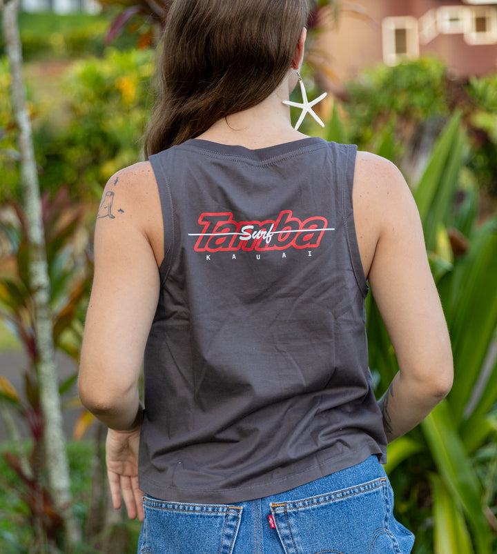 Surfline Womens V-Top Tank Top Shirt - Dark Grey