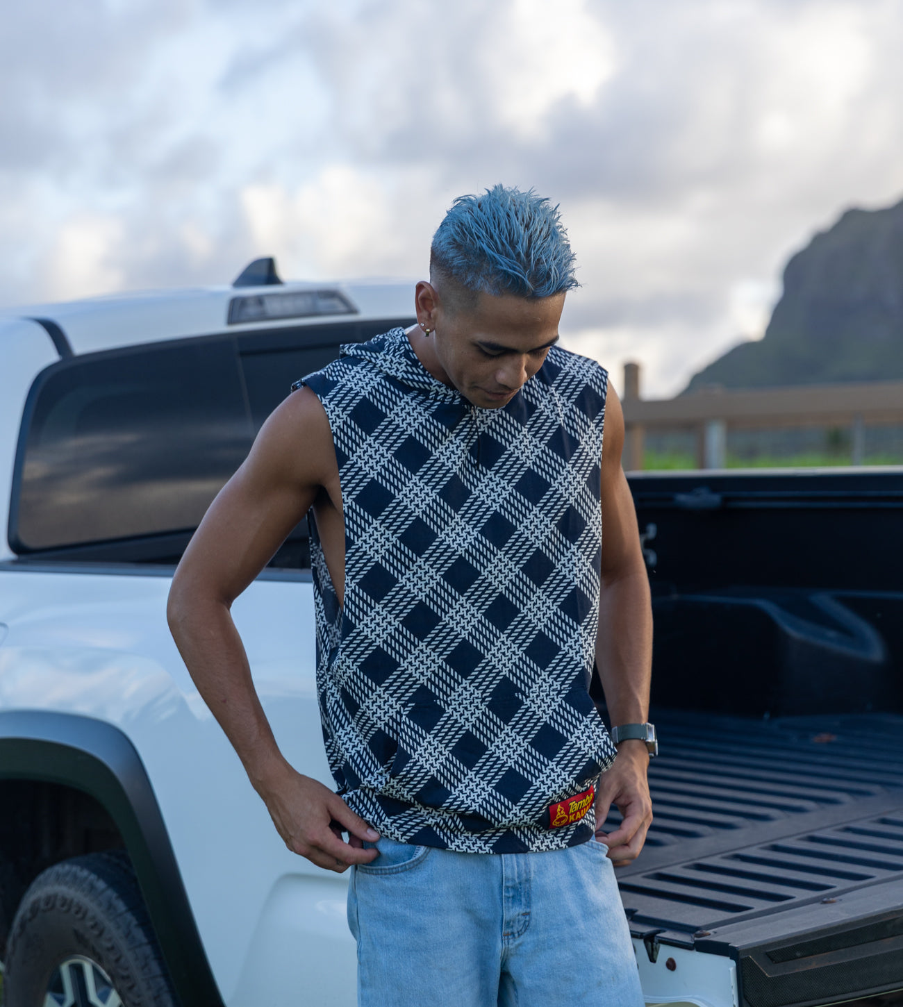 Palakalolo Tank Top Hoodie Shirt - Navy