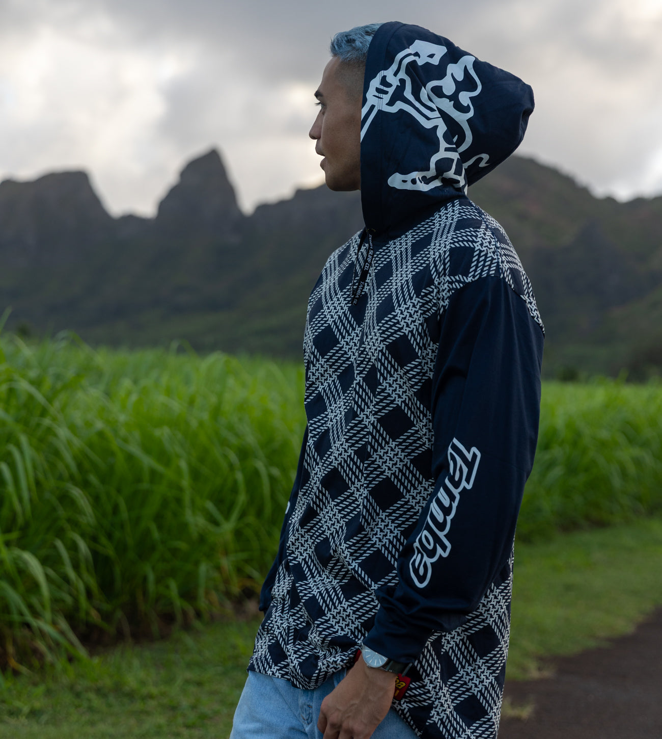 Palakalolo Long Sleeve Shirt Hooded - Navy