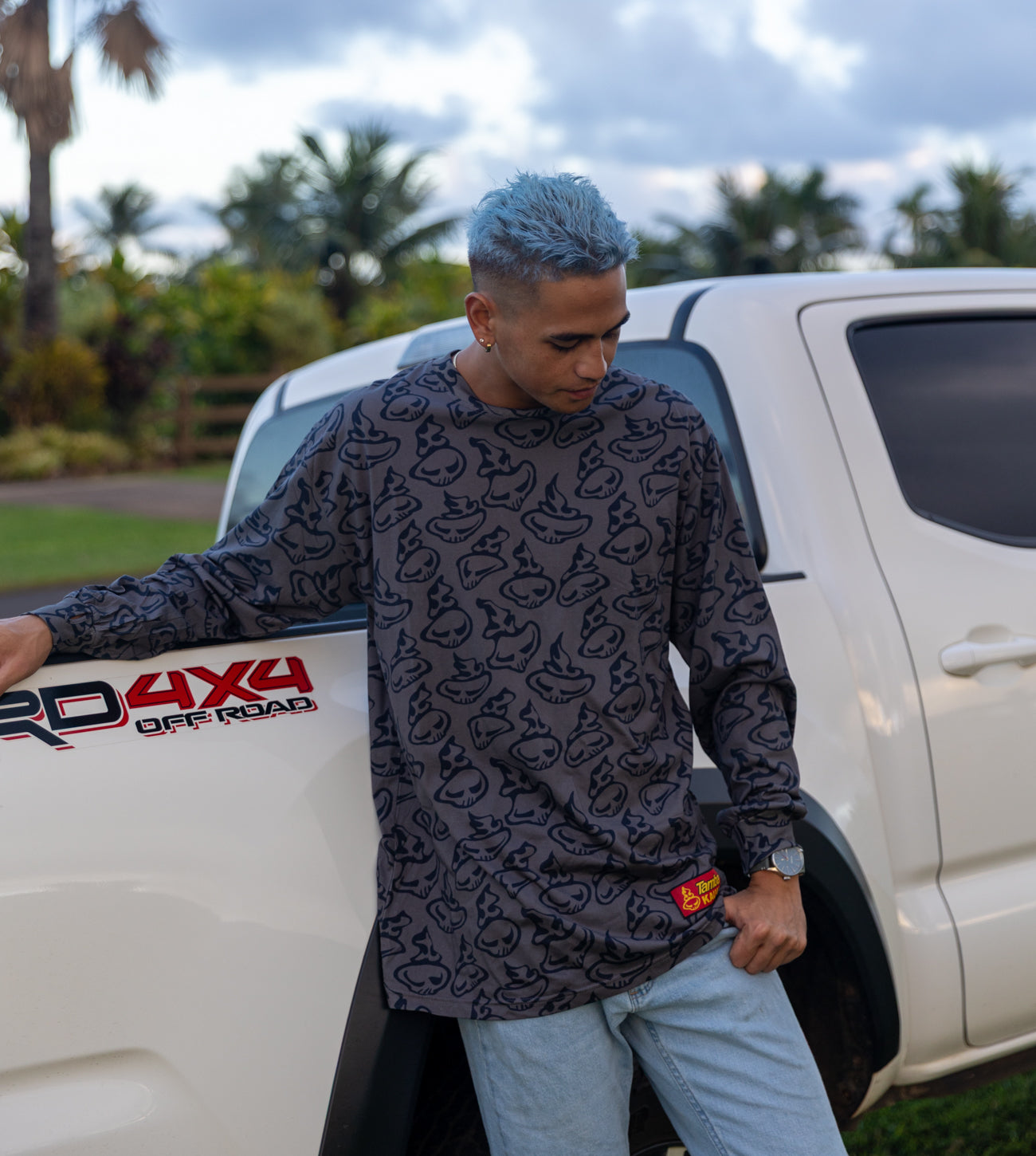 Swirly Long Sleeve Shirt - Dark Grey