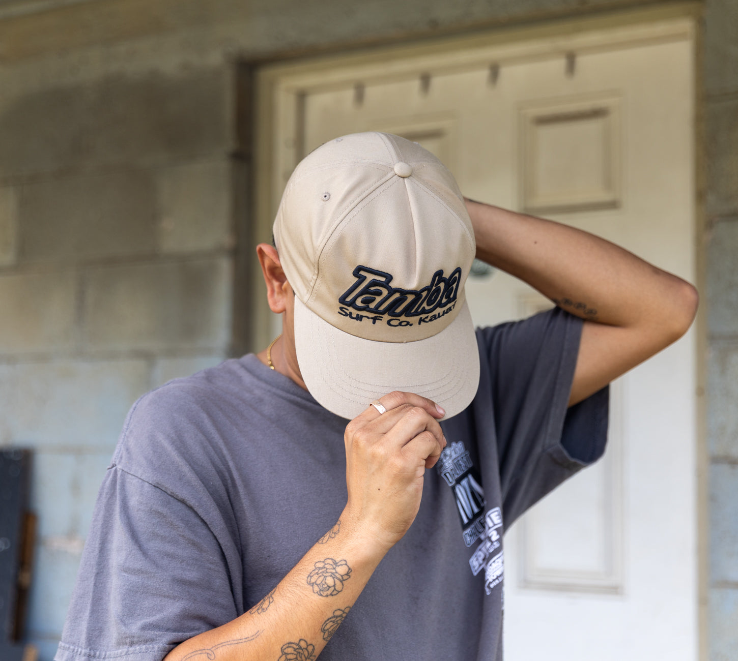 Classic Surf Co 3D Light Snapback Hat - Khaki/Black