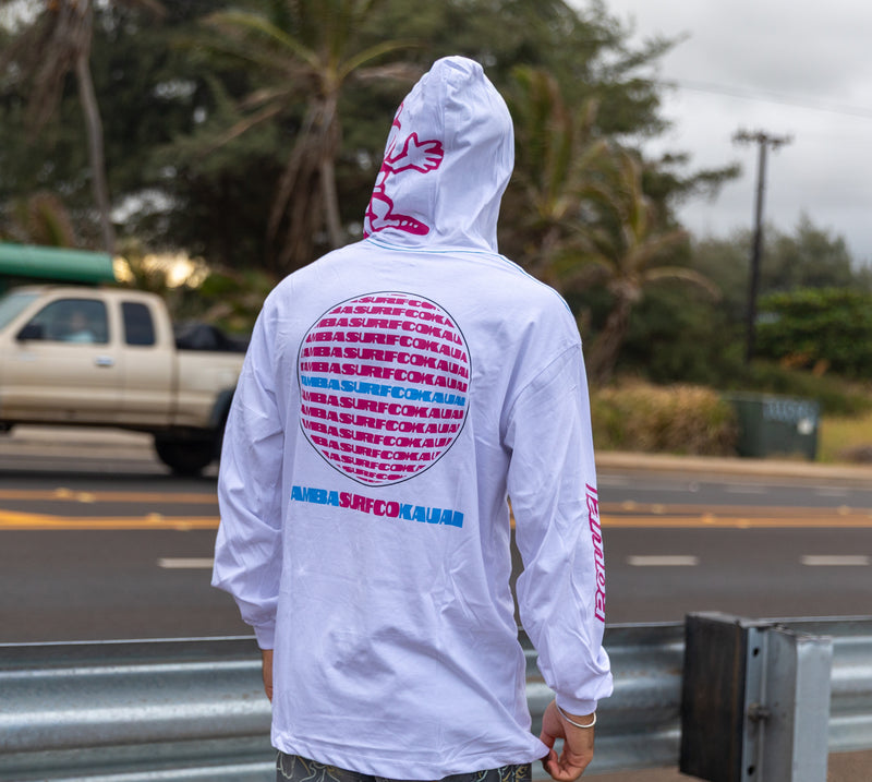 Sphere Long Sleeve Hooded Shirt - White