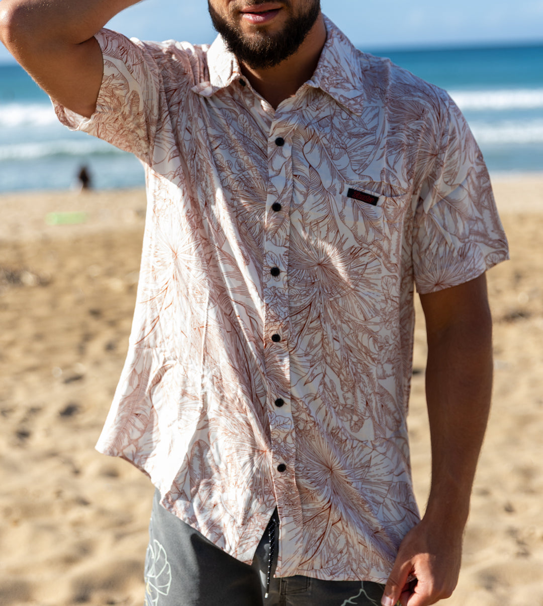 East Side Button Up Short Sleeve Shirt - Kukui