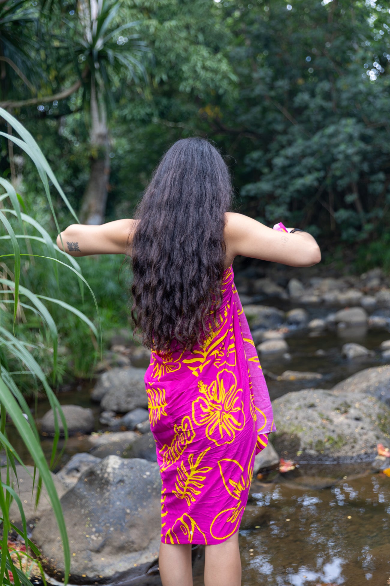 Flora Pareo/Sarong - Pink/Yellow