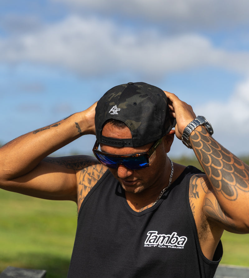 Multicam Camo Surf Co 3D Premium Snapback Hat - Midnight/Silver