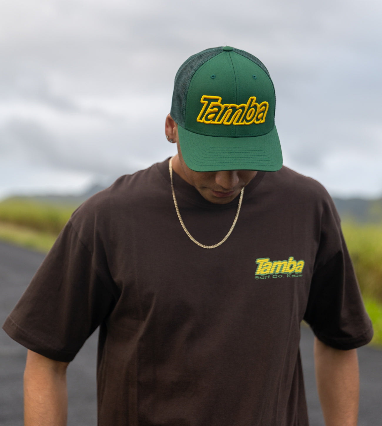 Tamba 3D Mesh Snapback Hat - Green/Gold