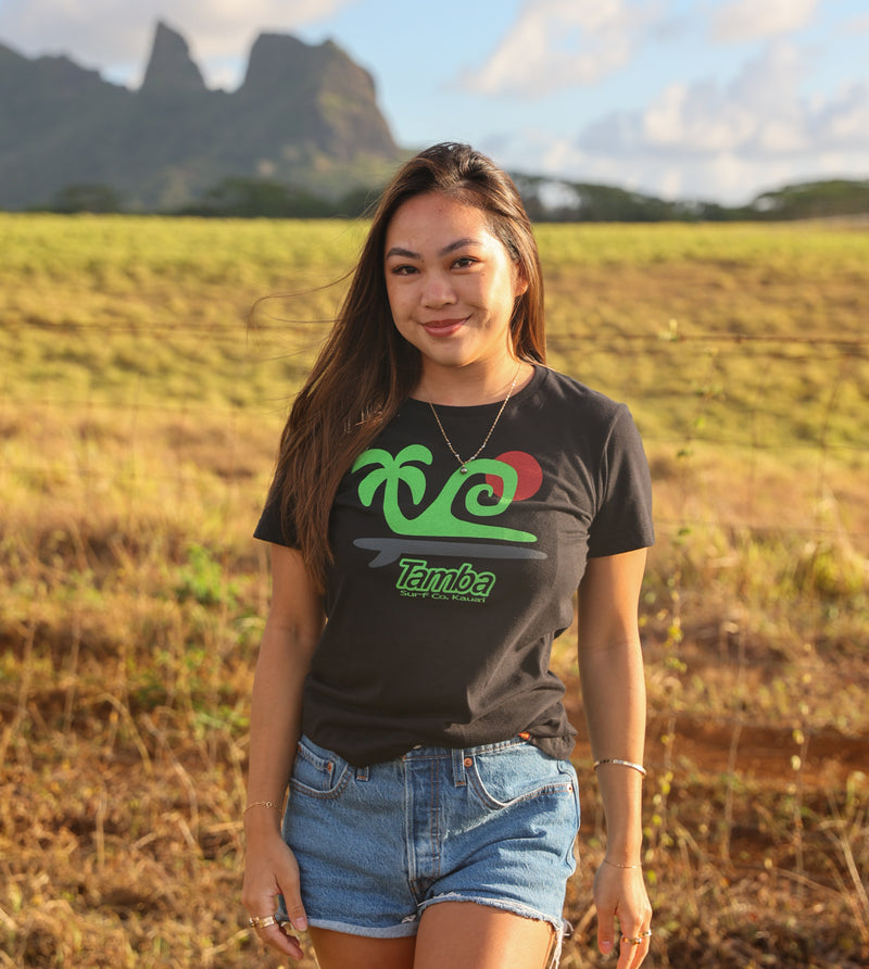 Zen Tropic Women's Short Sleeve Shirt - Black