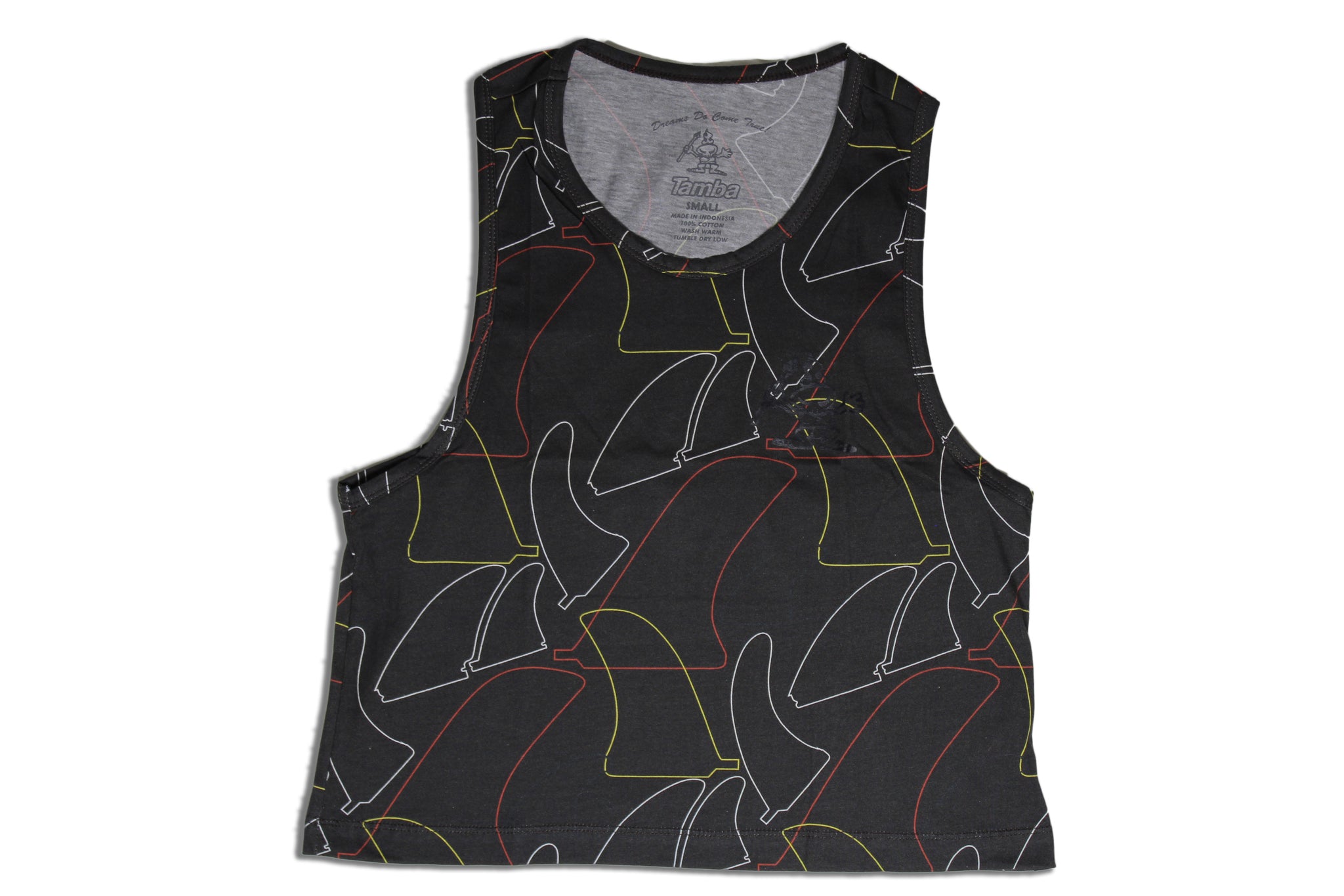 Board Fin Womens Crop Tank - Dark Grey