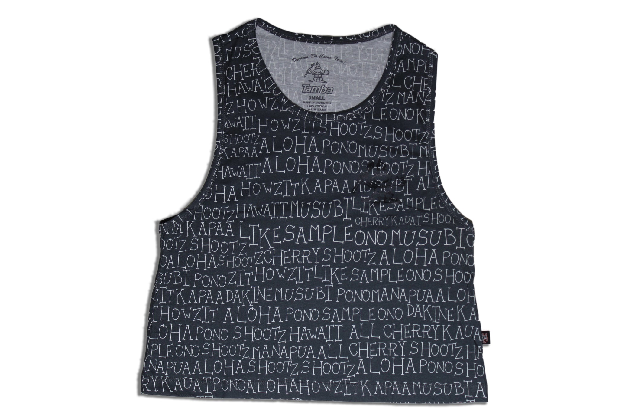Talk Story Womens Crop Tank - Grey