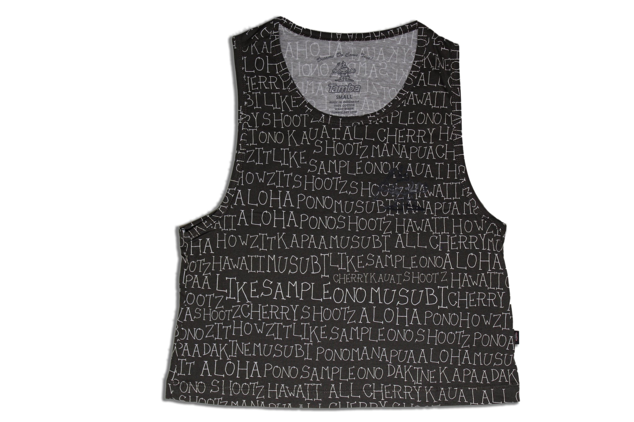 Talk Story Womens Crop Tank - Black