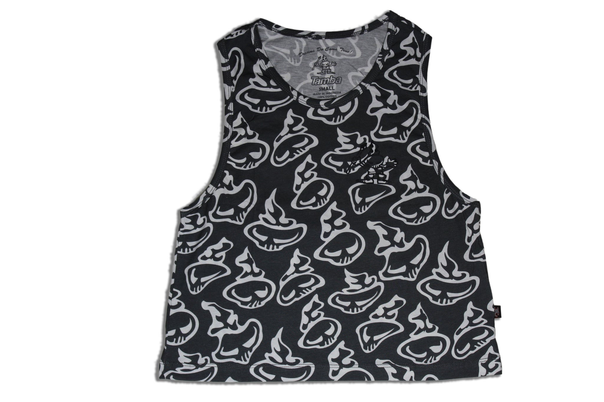Swirly Womens Crop Tank - Light Grey