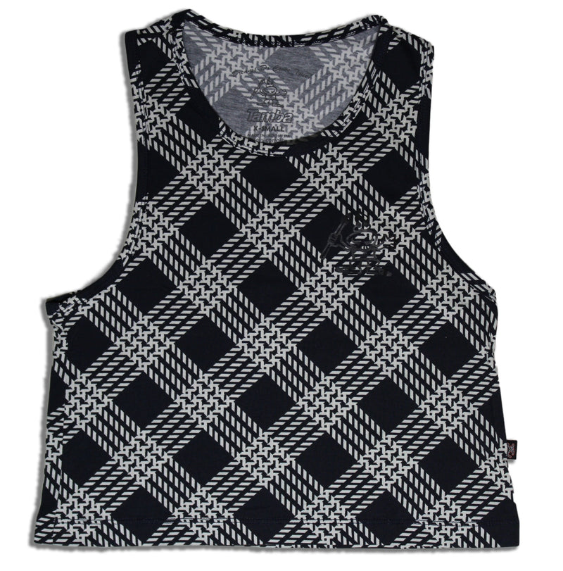 Palakalolo Women's Crop Tank Shirt- Navy/White