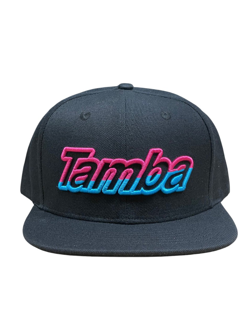 Tamba Gradient 3D Snapback Hat - Black/Pink/Blue