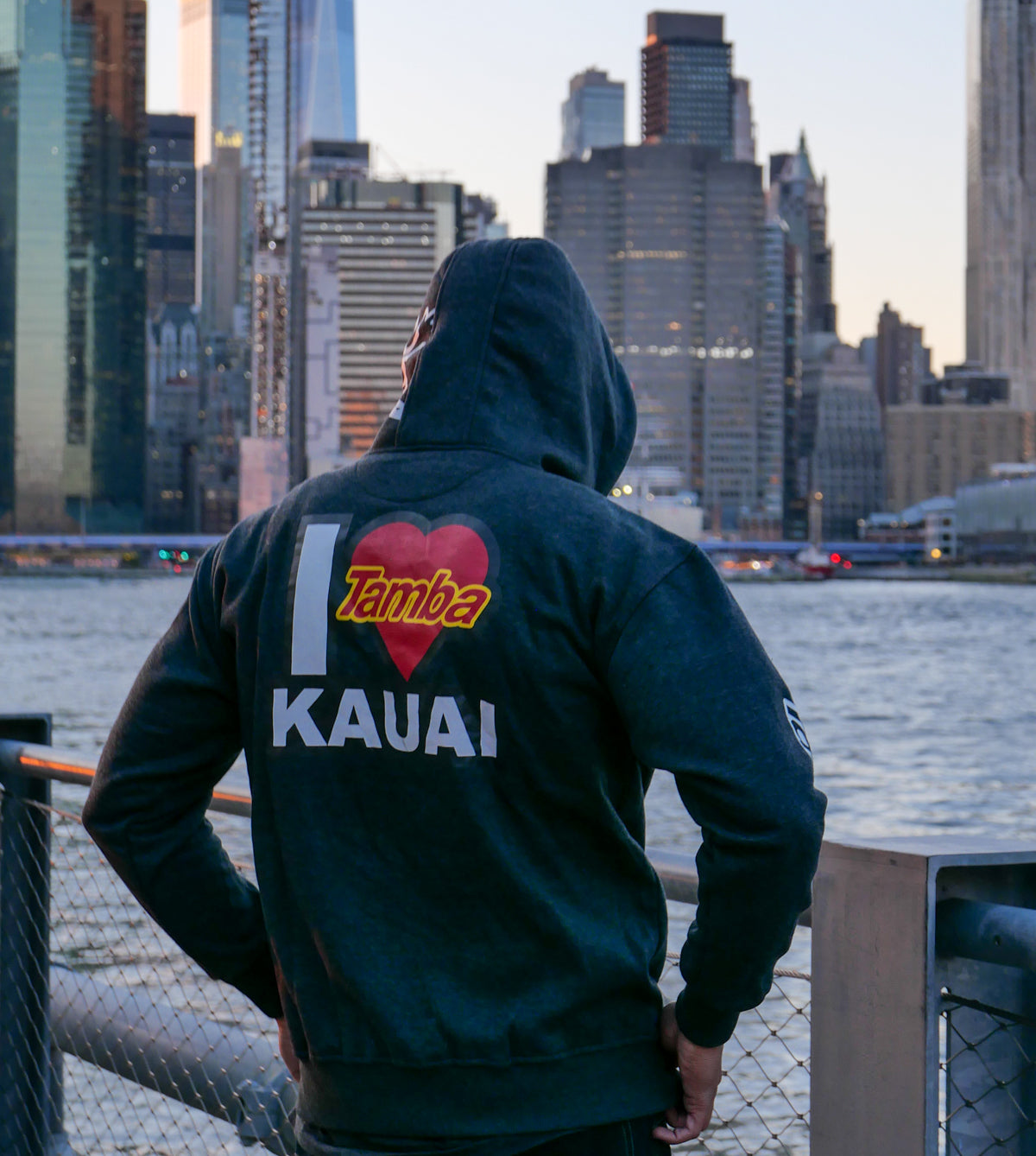 I Heart Kauai Zip-Up Hoodie - Black Cloud