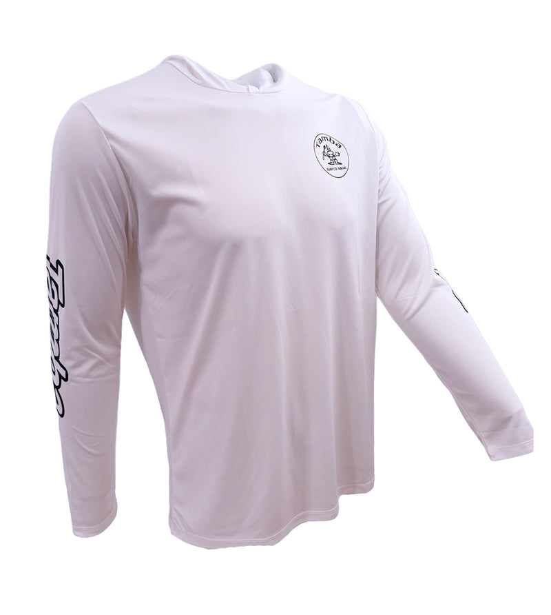 Stamp UV Long Sleeve Hooded Shirt - White