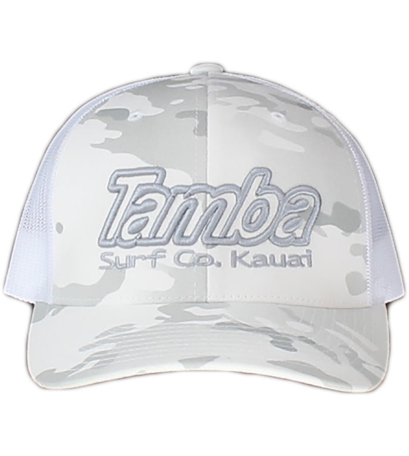 Multicam Camo Surf Co 3D Curvebill Mesh Snapback Hat - Alpine White
