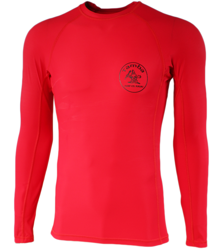 Stamp Rash Guard Long Sleeve Shirt - Red