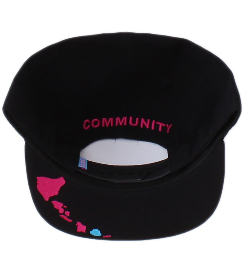KAPAA 3D Snapback Hat - Black/Pink/Blue