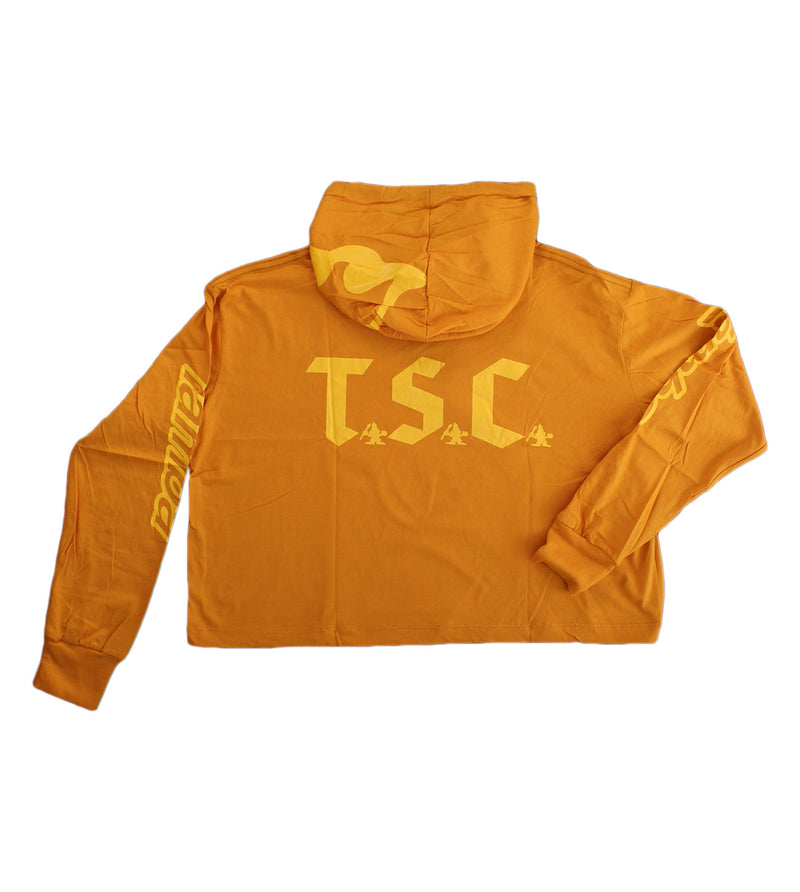 TSC Womens Long Sleeve Hooded Crop Shirt - Sunkist Yellow