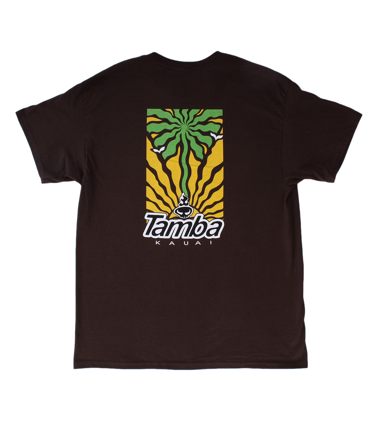 Sunrise Palm Short Sleeve Shirt - Dark Chocolate