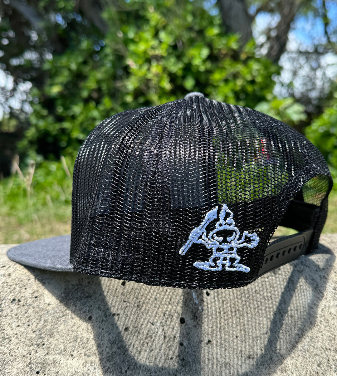 Number One Mesh Snapback Hat - Charcoal/Black