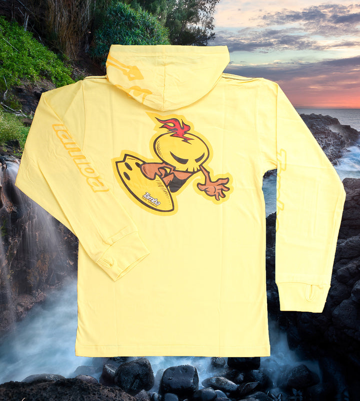 Warrior Wax Surfer Long Sleeve Hooded Shirt - Pastel Yellow