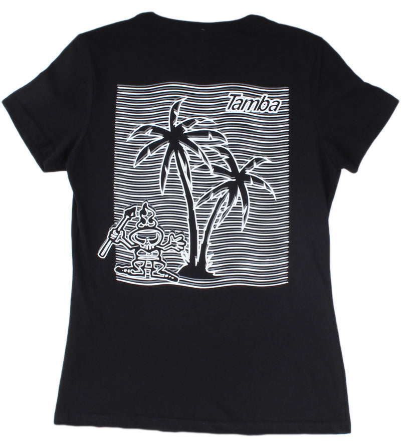 Palm Lines Women's Short Sleeve Shirt - Black