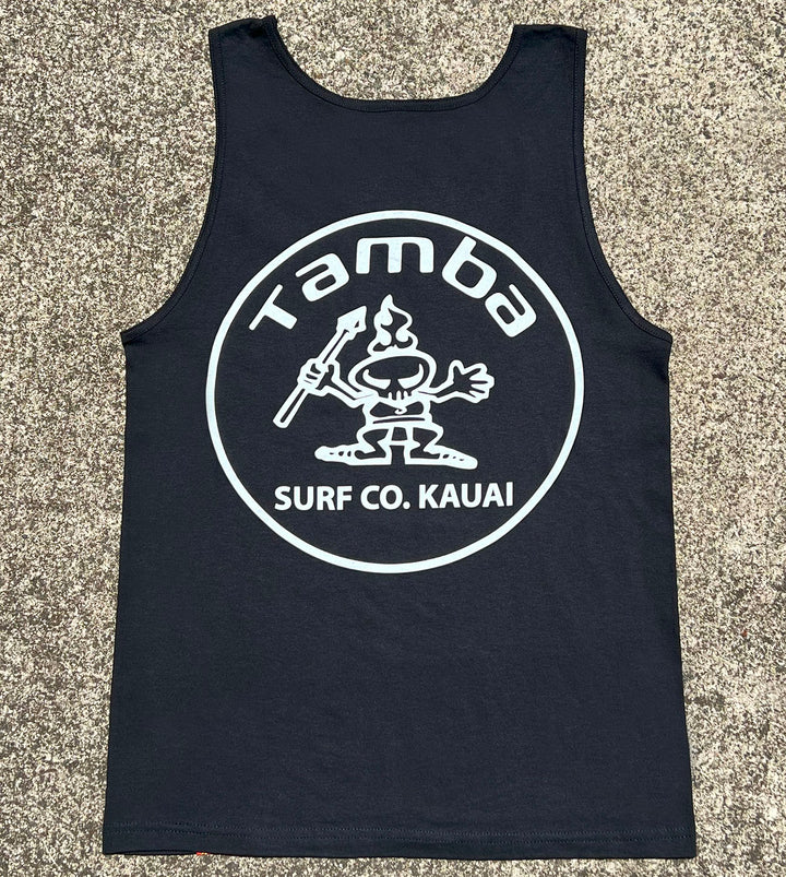 Stamp Tank Top Shirt - Black