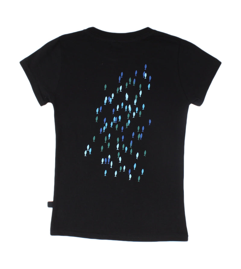 Hukilau YOUTH GIRLS Short Sleeve Shirt - Black