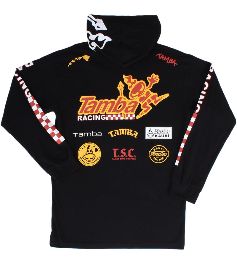Tamba Racing Long Sleeve Hooded Shirt - Black