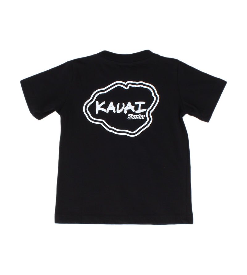 Kaua'i Outline Toddler Short Sleeve Shirt - Black