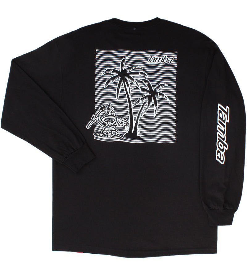 Palm Lines Long Sleeve Shirt - Black