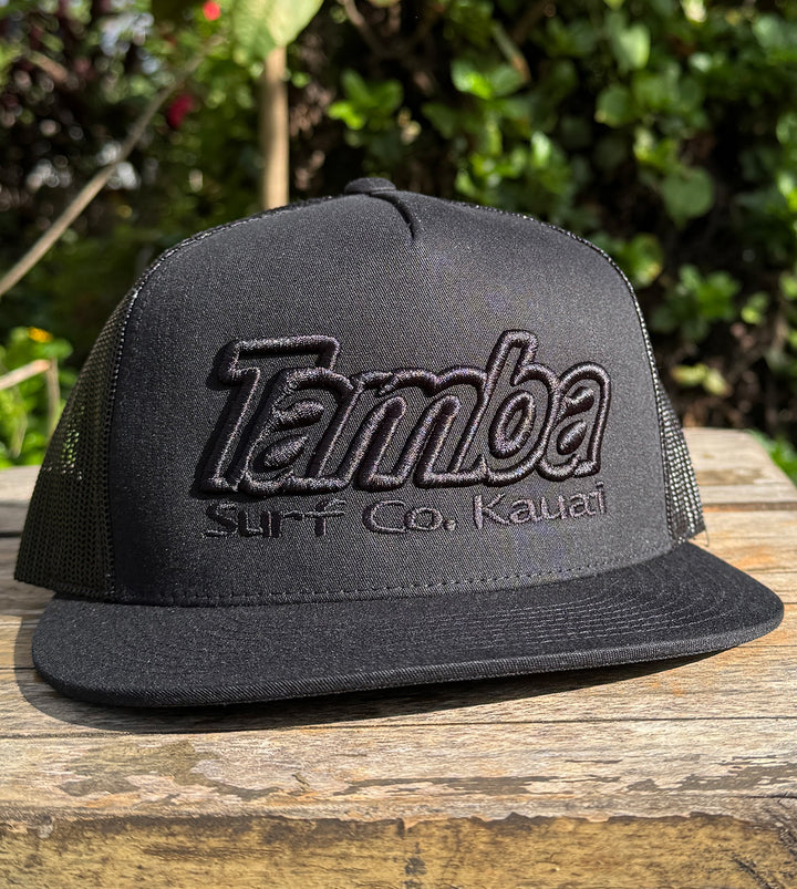 Classic Surf Co 3D Mesh Snapback Hat - Black/Black